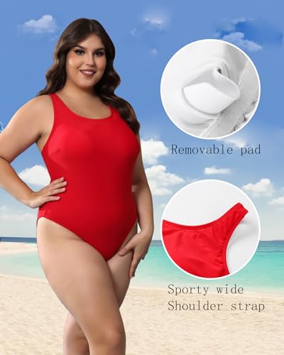 Women's Plus Size One-Piece Swimsuits 2025 for Curvy Women Tummy Control Bathing Swimsuit2