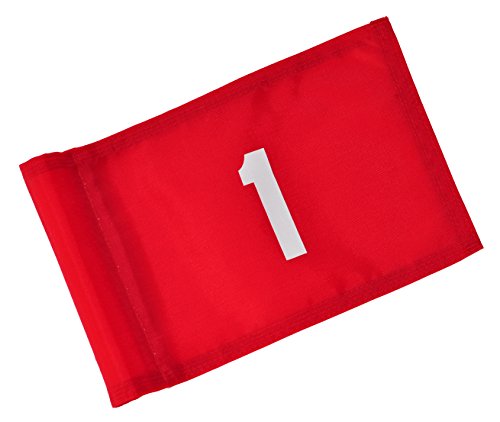 Backyard Putting Green Numbered Golf Flag - Numbered Golf Flag - Red and White 1, 2, 3, 4 (Red with White Numbers, # 1)