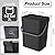 0.8 Gallon/3L Compost Bin Kitchen, Bring 5 Rolls (100) of Garbage Bags, for Use on Countertops or Under Sinks, Hanging Trash Can with Lid, for Cupboard/Bathroom/Bedroom/Office/Camping(Black)