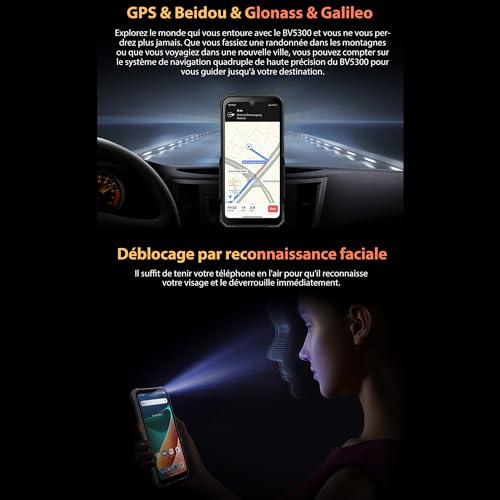 Blackview - BV5300 Pro - Téléphone Portable - Smartphone étanche - Android 12, Photo 13 Mpx, Mémoire de 4Go, 64Go de RAM, NFC, Charge inversée, 6 580 mAh - Vesion Orange