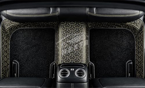 Image of NEXTA 8D Custom Floor Mats for BMW 730 Model (2007-2015 Full Coverage All Weather, All Season Black and Gold
