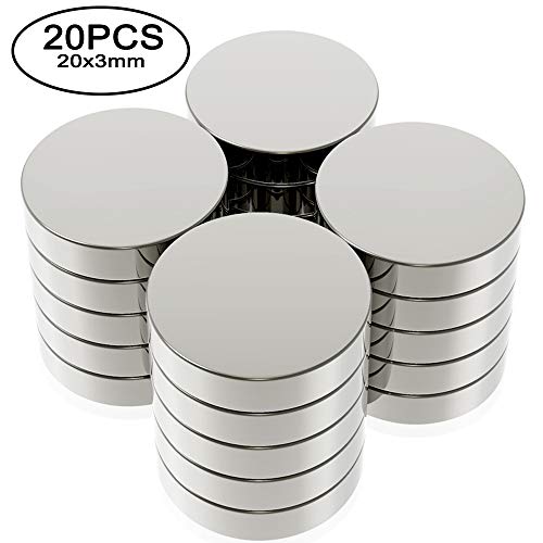 Wukong Imán de neodimio de 20x 3 mm, Mini imanes Extremadamente Fuertes,para la Cocina, Experimentos científicos,diseño de DIY, Oficina (20 Piezas)