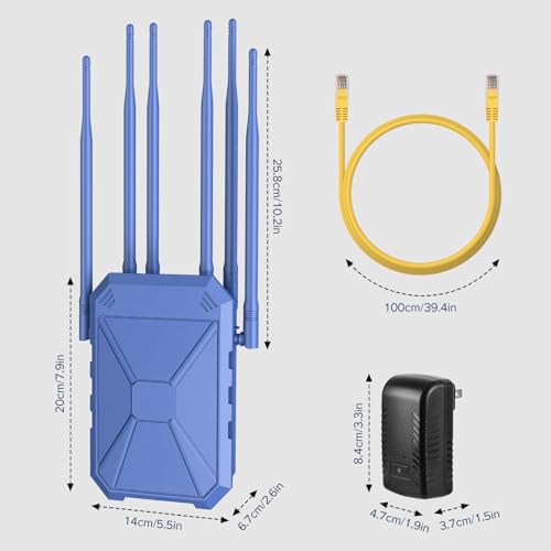 Image of AX1800 Outdoor WiFi 6 Extender, Long Range Outdoor WiFi Extender Signal Booster, Outdoor WiFi Access Point, IP67 Weatherproof, PoE Power Supply, for Starlink, Patio, Camping, Yard, RV