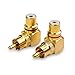 Cable Matters 2-Pack Right Angle RCA Adapter, 90 Degree RCA Adapter