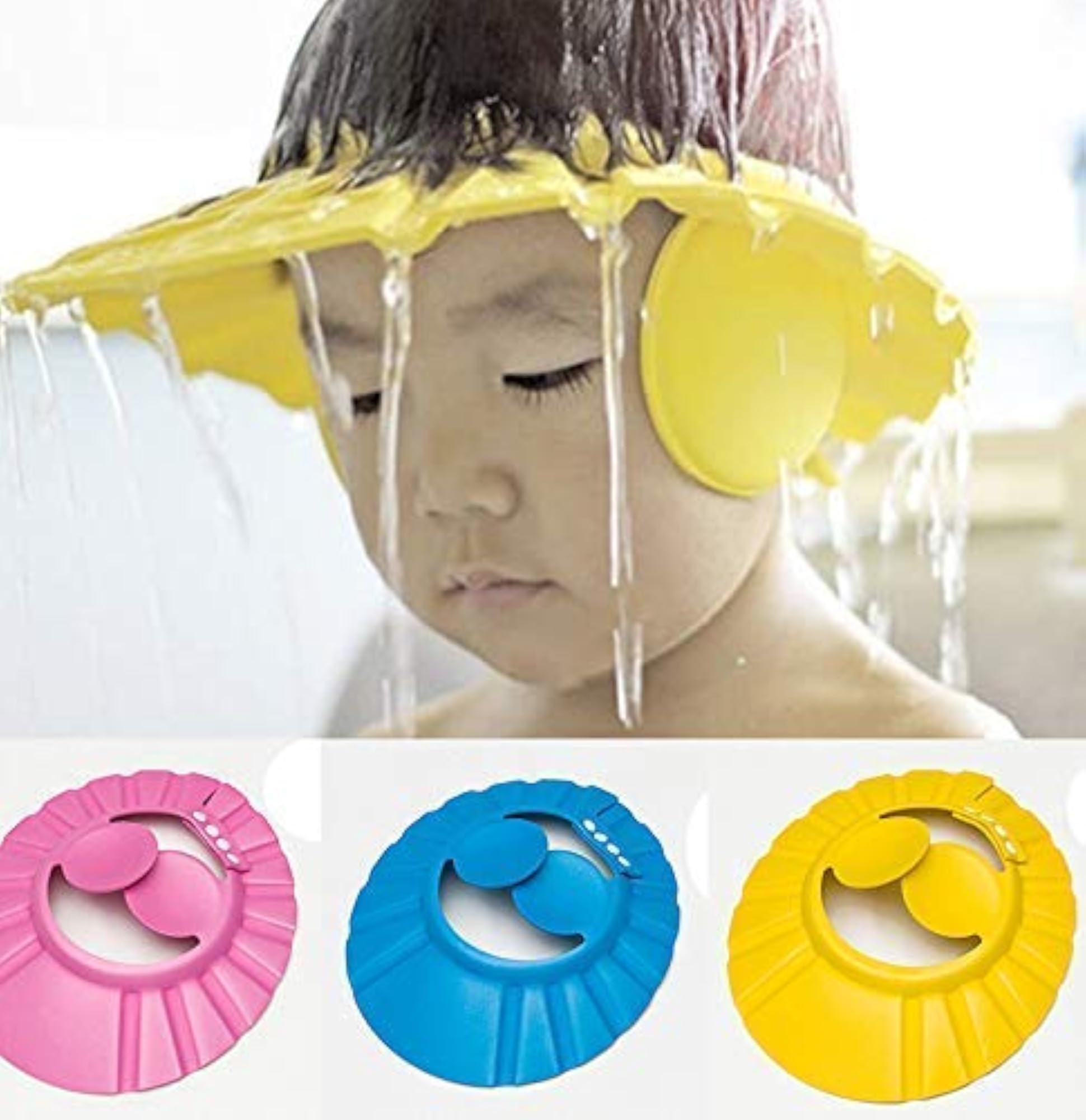 Baby Shower Cap for Kids, Adjustable Waterproof Bath Visor