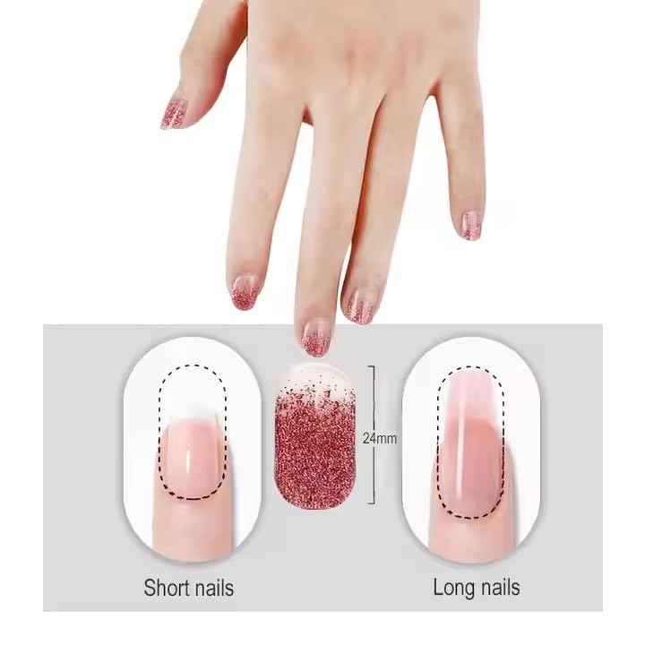 Swejos UV Stickers Semi Cured Nail Wraps Salon Quality Gel Nail Polish Strips Manicure Stickers (007) 2