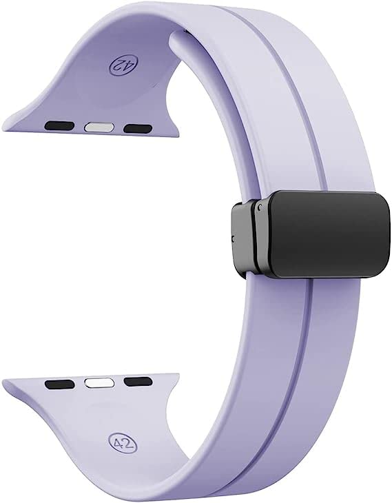 Image of Printme Silicone Sport Band Compatible with Apple Watch 38mm 40mm 41mm 42 mm 44 mm 45 mm 49 mm, Magnetic Clasp Adjustable Strap Compatible for iWatch Series SE Series 1-8