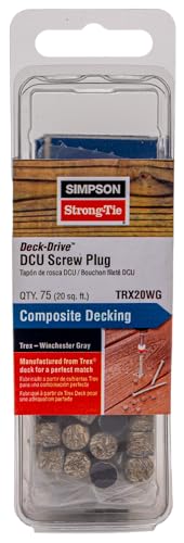 Bouchons à vis Dcu Simpson Trx20WG pour une terrasse en bois gris épurée