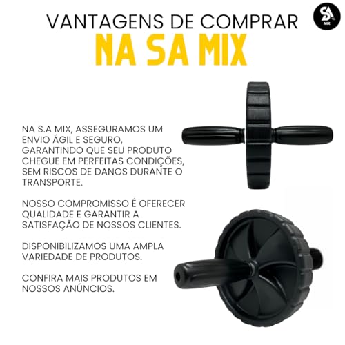 Aparelho Roda Abdominal Preta Resistente Para Academia E Casa