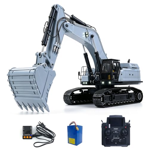 Image of 1 /12 RC Hydraulic Heavy Excavator 395F | Metal Remote Control Digger Finished Model 3.0L Dual Pump Paladin PL18EV LITE Radio Smoke Ages 14+