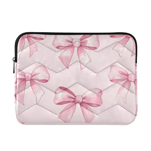 Funda para portátil 13-14 pulgadas rosa con lazos miniatura 1