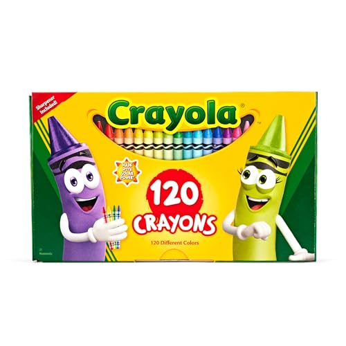 Crayons Crayola de couleurs assorties pour le coloriage de grands dessins en boite de 120