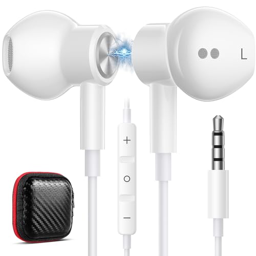 Wired Earbuds,Magnetic 3.5mm Plug in Audio Jack Earphone,Noise Canceling HiFi in Ear Headset for Chromebook PC Laptop 3.5 mm Corded Headphones for Samsung Galaxy A15 5G A14 A13 A30s A03 S10 S10e S9 S8