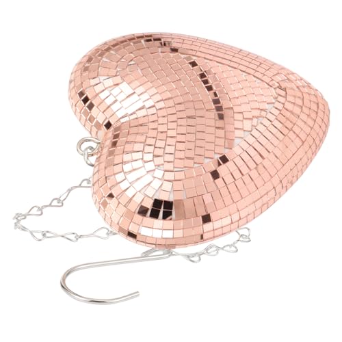 ORFOFE Bola Espejada en Forma de Corazón para Colgar, Decorativa para Fiestas y Bodas miniatura 1