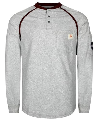 BOCOMAL FR Shirts 5.5oz Light Weight Henley Shirts Flame Resistant/Fire Retardant Shirt