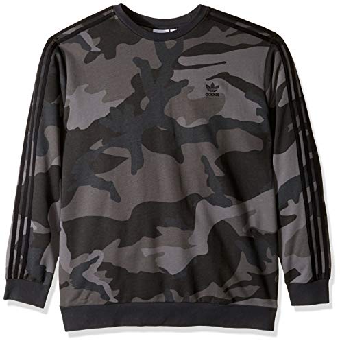 adidas Originals Men's Camo Crewneck Sweatshirt, multi/carbon, X-Small