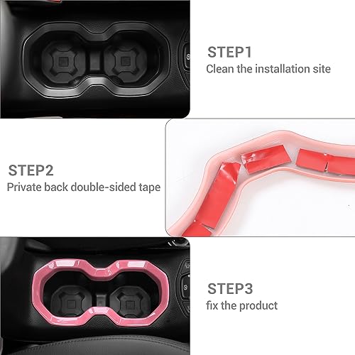 Cubierta para portavasos Jeep Renegade 2016-2023 rosa miniatura 6
