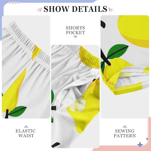 J JOYSAY Pear Leaves White Pajamas Pants Soft Long Pajama Bottoms Lounge Sleep Pants Size S-XL4