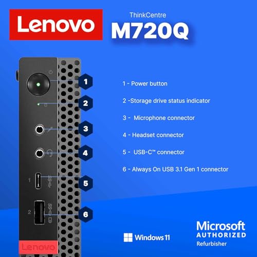 Image of Lenovo M720Q ThinkCentre Mini PC | Windows 11 Pro | Intel i5-8400T | 32GB RAM + 1TB NVME | 5G WiFi + BT | Home or Office Micro Desktop Computer (Renewed)
