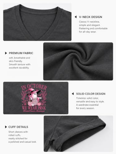 Eatbook Breast Cancer Awareness Shirt for Women Pink Halloween Ghost Tops - image 5