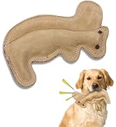 SPOT Dura-Fused Leather Squirrel Dog Toy – Real Leather & Jute Fabric, Double-Stitched & Durable,...