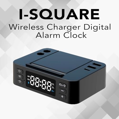 Image of REMAXX Digital Alarm Clock with 15w Wireless Charger and Pen Holder | 2 USB & 1 Type C Output, Mobile Stand, Dual Alarms, 12 /24H Time Mode, Brightness Control