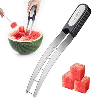 Choxila [Good Grip] Watermelon Cutter Slicer Stainless Steel ,Cube Cutter Corer Fruit Vegetable Tools Knife Melon Baller for Kitchen Gadget