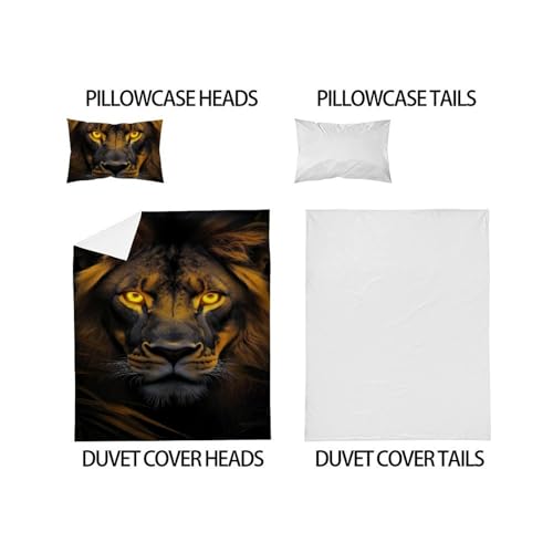 Parure de lit lion en microfibre premium avec imprimé 3D single - 5