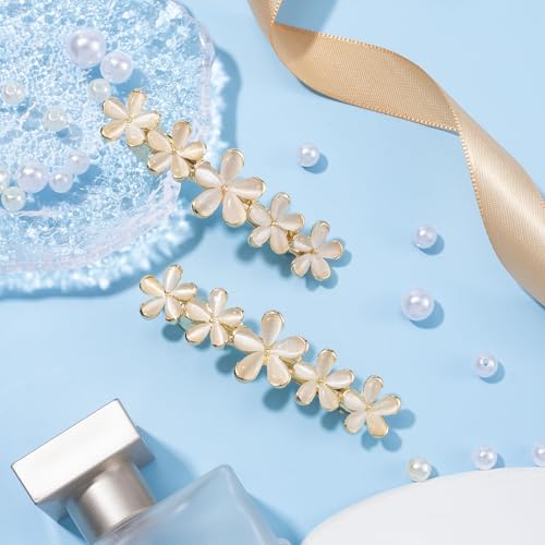Hinzic 2.64Inch Flower Opal Hair Clip Gold Sparkly Wedding Barrettes Fancy Hair Pin Prom Engagement Birthday Decorative Accessories For Women Girls Thick Fine Hair thumb #6