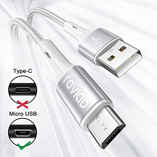 RAVIAD Cavo Micro USB [2 Pezzi,2M] Nylon Cavo USB