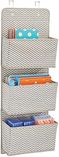 mDesign Soft Fabric Wall Mount/Over Door Hanging Storage Organizer - 3 Large Cascading