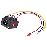 Corriente: 15 A. PoPprint Interruptor basculante ON/OFF 15A 250V Power Boat Rocker Switch AC Power Power Power con cable de fusible para impresora 3D