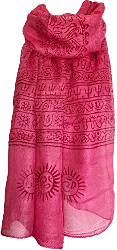 Indian Om Mantra Hand Block Printed Scarf Prayer Shawl