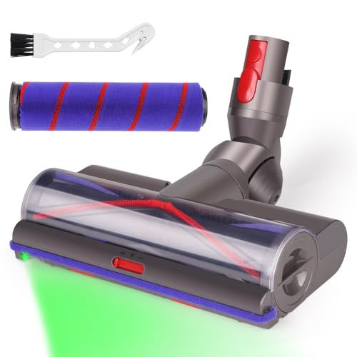 Brosse pour Dyson V11 V8 V7 V11 V15 accessories avec lumières LED pour tapis et sols durs Roues plus lisses Rouleau turbo-brosse en forme de V et rouleau...