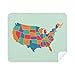 America Map States Pattern Cleaning Cloth Screen Cleaner 2pcs Suede Fabric