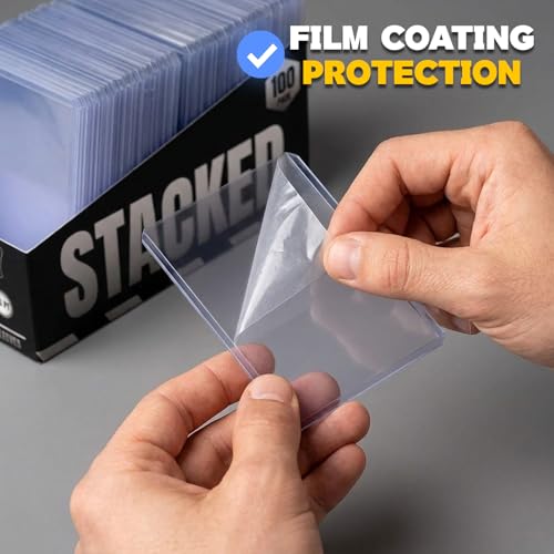 200 Card Sleeves Top Loaders, Trendiphy 100 Hard Plastic & 100 Penny Sleeves – Rigid 3x4 Toploaders with Protective Film Coating, Card Protectors for Standard Trading Cards, Sports Cards & TCG by Trendiphy - Image 2