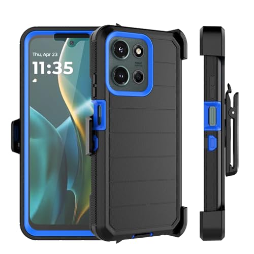 Coque Motorola Moto G 5G 2025 bleu marine blindée intégrale à clip pivotant Njjex