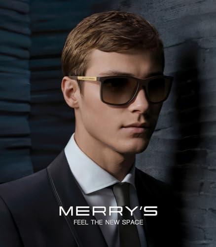 MERRY'S Unisex Rectangle Polarized Sunglasses For Fishing Driving Golf Aluminum Temple S86582