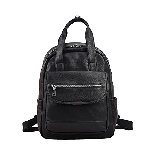 Mochila de viaje portátil de cuero suave para mujer que busca ligereza