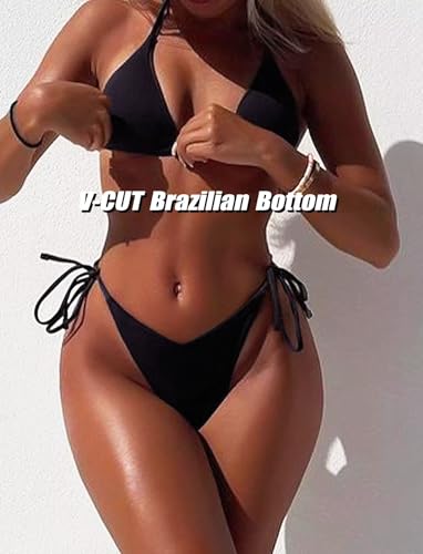 TZLDN Bikini Bottoms for Women Sexy Cheeky String Tie Side Brazilian V-Front V-Back Swimsuit Bathing Suit3