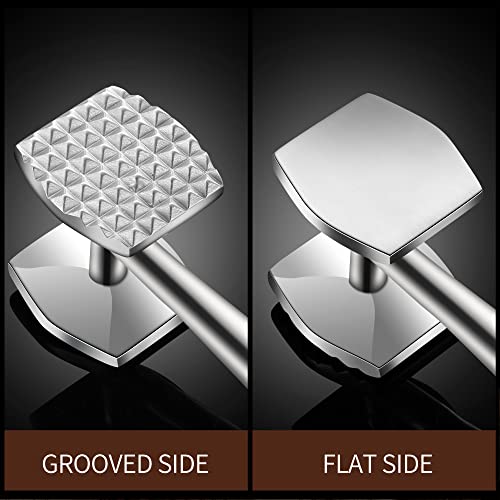 Image of Aliglow Meat Tenderizer 304 Stainless Steel Hammer Mallet Tool Pounder Flattener For Tenderizing and Pounding