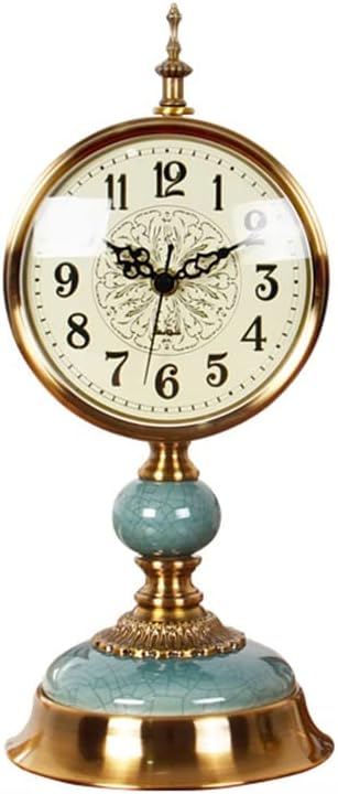 FMURY European Retro Clock, Living Room, Household Table Top Clock, Ornament, Bedroom Clock, Table Top