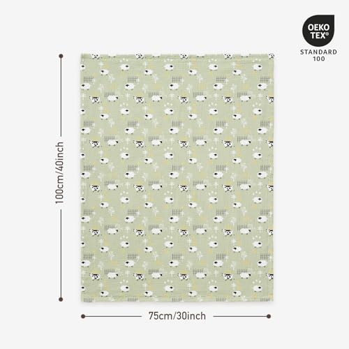 Image of GLLQUEN BABY Blanket,Muslin Cotton Front,Minky Back,30x40 | Soft crib blanket for infant toddler boys & girls. Perfect nursery throw blanket for stroller, travel & baby shower gifts