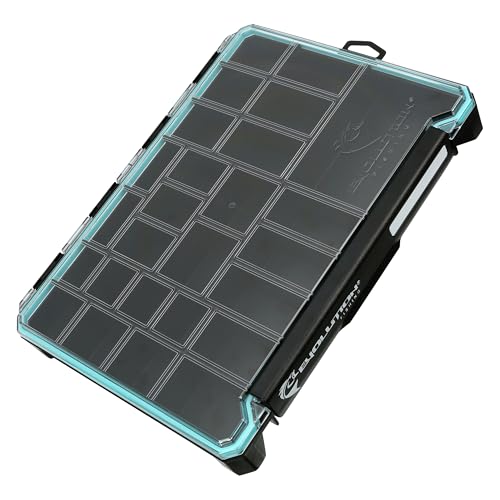 Image of Evolution Fishing BallistiX Terminal Tackle Tray - Waterproof, Anti-Corrosion, One Hand Latch, Clear Lid, Lure Box, Tackle Storage