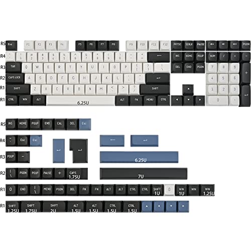 Image of Fogruaden 160 Keycap Set, Double Shot Keycaps, CSA Profile Custom Keycaps for Mechanical Keyboard Keycap(Arctic)