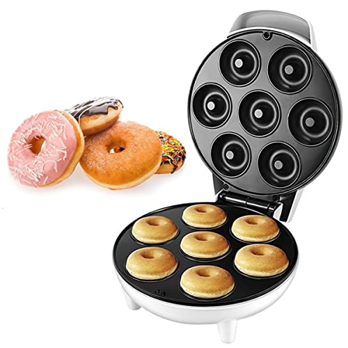 Mini Donut Maker Machine, Electric Non-Stick Donut Maker Machine for Makes 7 Doughnuts, Kid-Friendly Breakfast, Snacks, Donut Print Desserts & More for Home and Travel Use