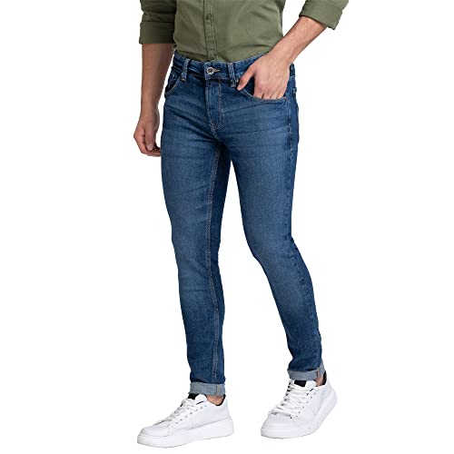 Image of Spykar Men's Skinny Fit Low-Rise Casual Jeans