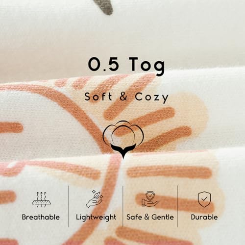 yoofoss baby sleep sack 6-12 months 05 tog wearable blanket for baby 3 pack 100 organic cotton infant toddler sleeping sack 2-way zipper lightweight sleep sack