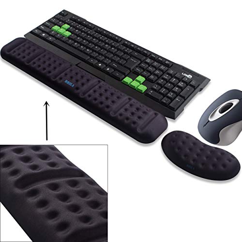 BRILA Upgraded Ergonomic Keyboard and Mouse Wrist Rest Support Cushion Pad Set