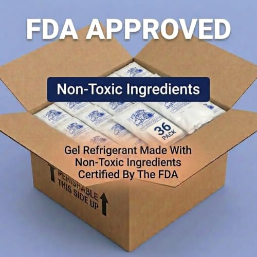 Image of ICE-BRIX Reusable Gel Ice Packs for Shipping, 6 x 4 x 0.75 in, 8 oz White (36 Pack) - Slim Cold Packs for Medication Mailers, Lunch Boxes, Insulated Shipping & Coolers